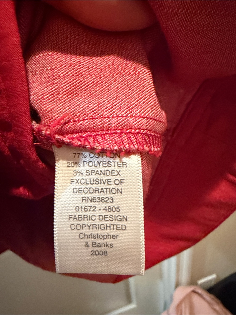 Christopher & Banks Red Button-Front Jean Jacket - Picture 7 of 7